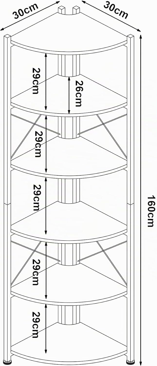 [en.casa] Pflanzregal Ulfborg Eckregal Blumenständer Winkelregal Pflanzentreppe mit 6 Ablagen 160x30