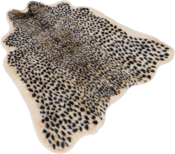 Amosfun Leoparden-Print, Kunst-Plüsch-Teppich mit Leopardenmuster, Fussmatte für Zuhause, Büro, Wohn