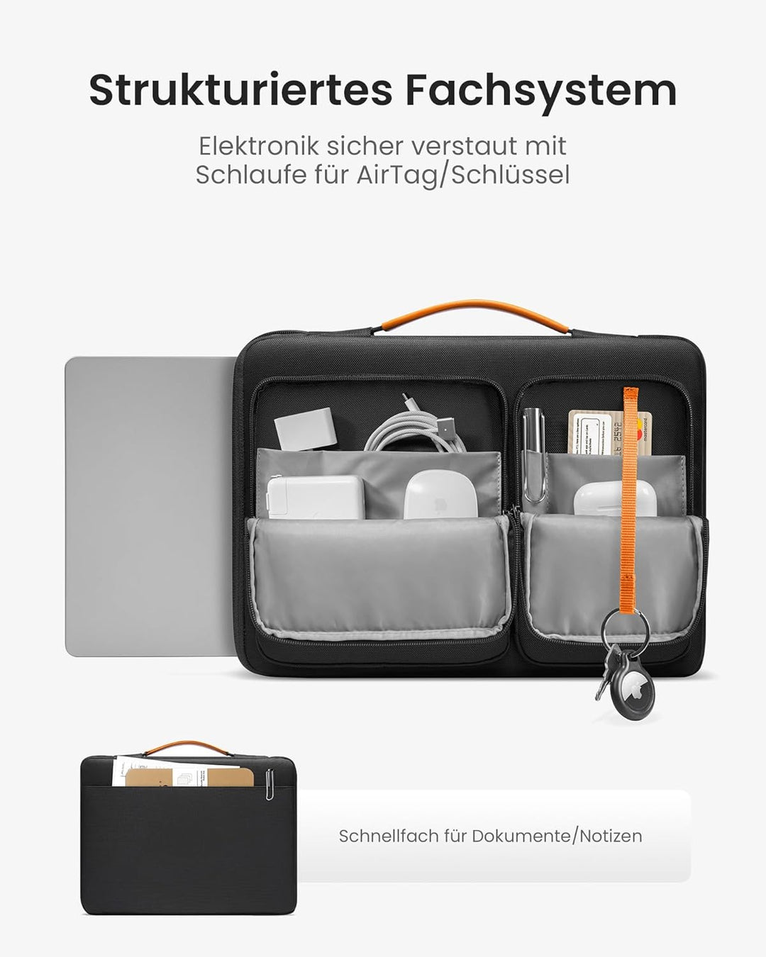 tomtoc 360° Tasche Hülle für 13-Zoll MacBook Air 2024-2018 M3/A3113 M2/A2681 M1/A2337, 13 Zoll MacBo