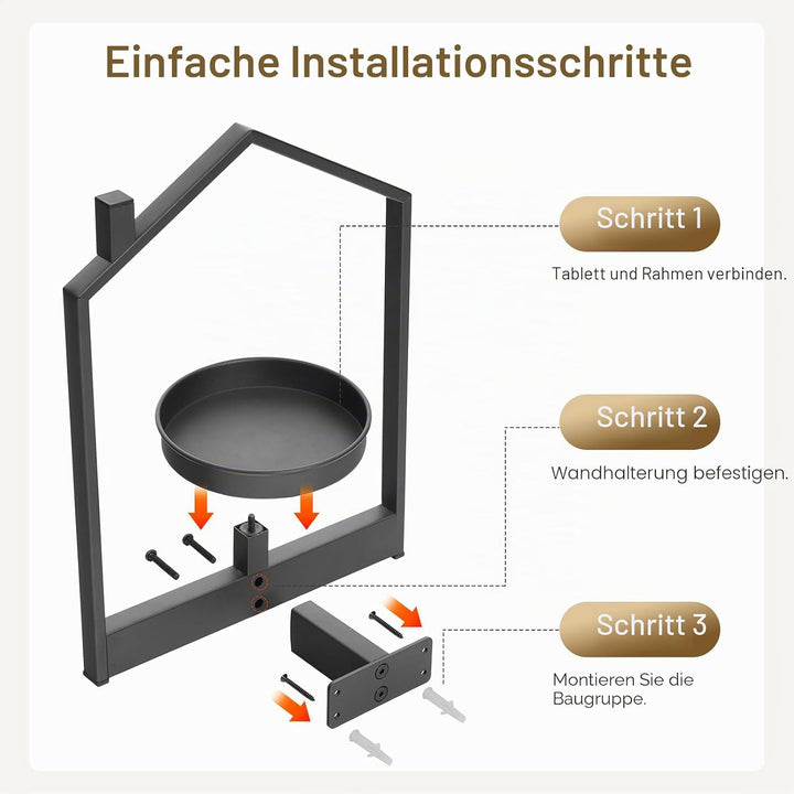 HOOBRO Blumenständer Wandmontage 2 Set, Blumentopf Wand, Wand Blumenständer mit Abnehmbarem Unterset