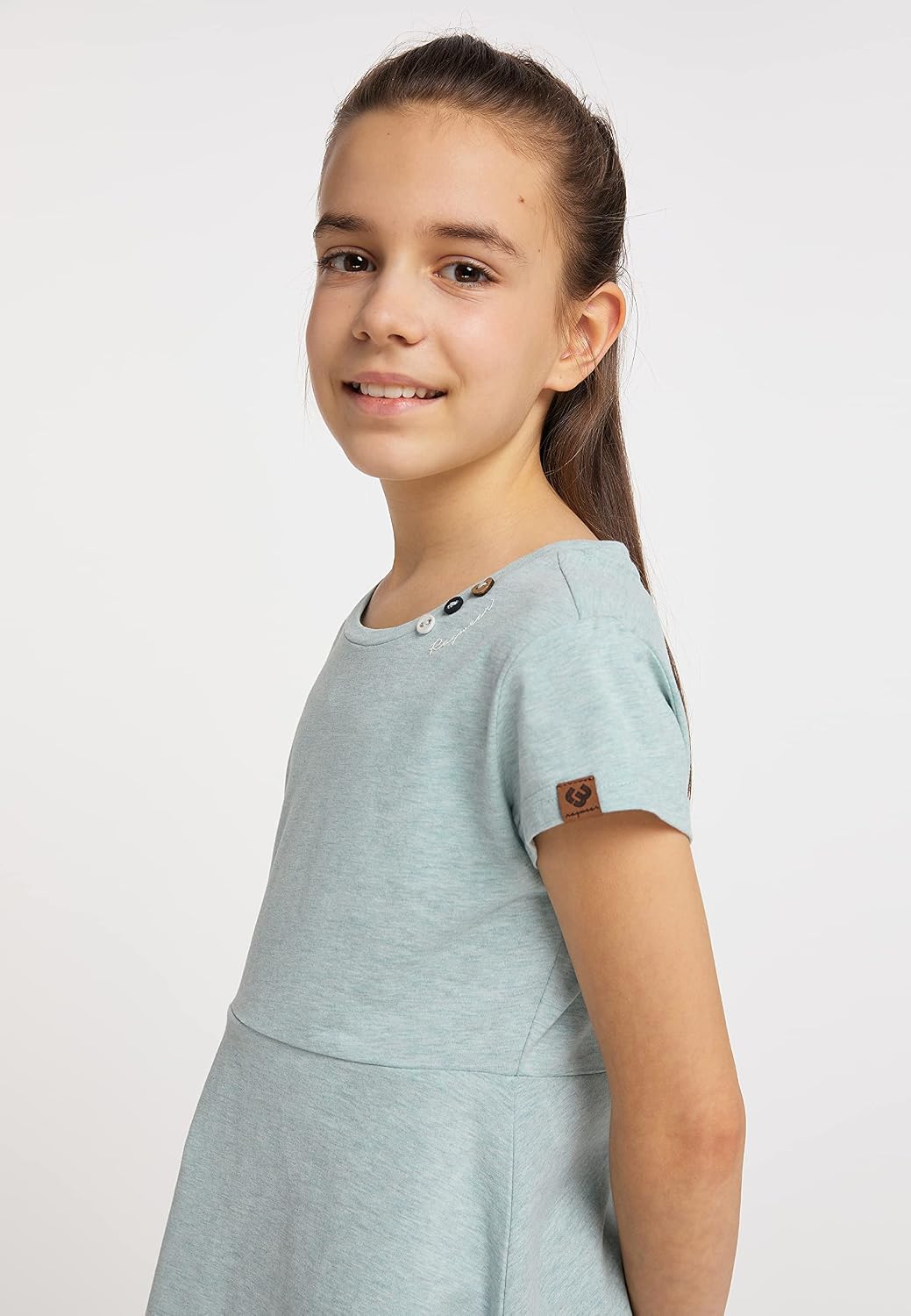 Ragwear Mädchen Kleid GWENDOLINE und GWENDOLINE DOTS Sommerkleid gepunktet und Einfarbig in sommerli