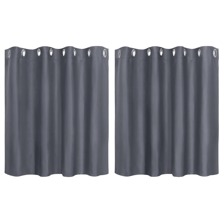 PiccoCasa 2er Set Gardine für Küche Polyester Scheibengardine Kurzgardine Blickdicht Kleine Gardine