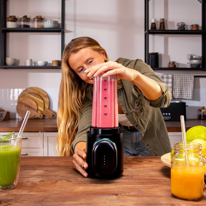 Cecotec Akku Stabmixer Set BlendGo Pack, 30 Minuten Laufzeit | Stab-, Stand- und Handmixer, USB-C-An