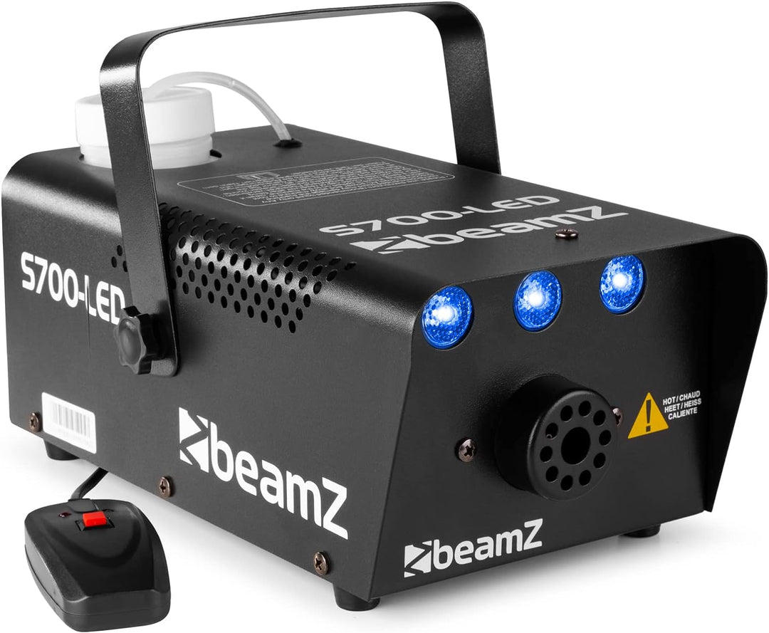 BeamZ S700-LED Ice Mini Nebelmaschine mit Lichteffekt in Blau, 700 Watt, Party Rauchmaschine, Fog Ma
