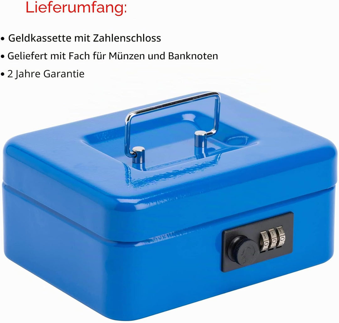 Sterling Locks Handkasse, Geldkassette mit Zahlenschloss, 20,3 cm, 701979 Blau, Blau