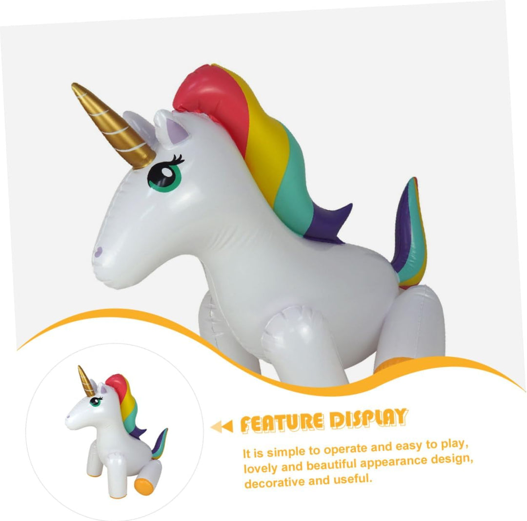 BESTonZON Aufblasbarer Einhorn Wassersprinkler für Outdoor Gartensprinkler Sommerspass Wasserspielze