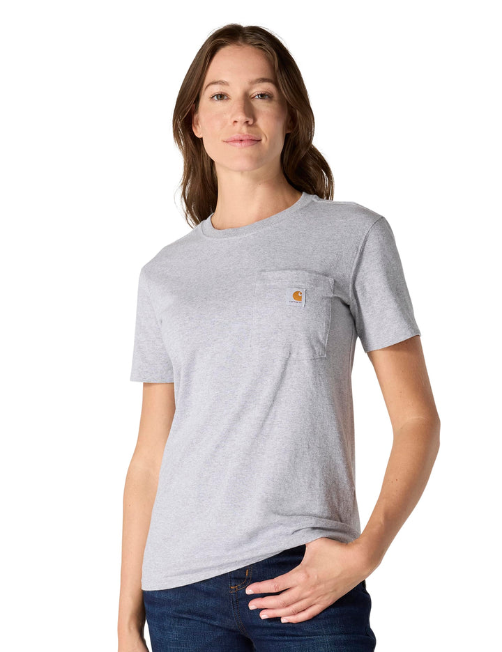 Carhartt Bekleidung Logo T-Shirt grün XS Grau Meliert, XS Grau Meliert