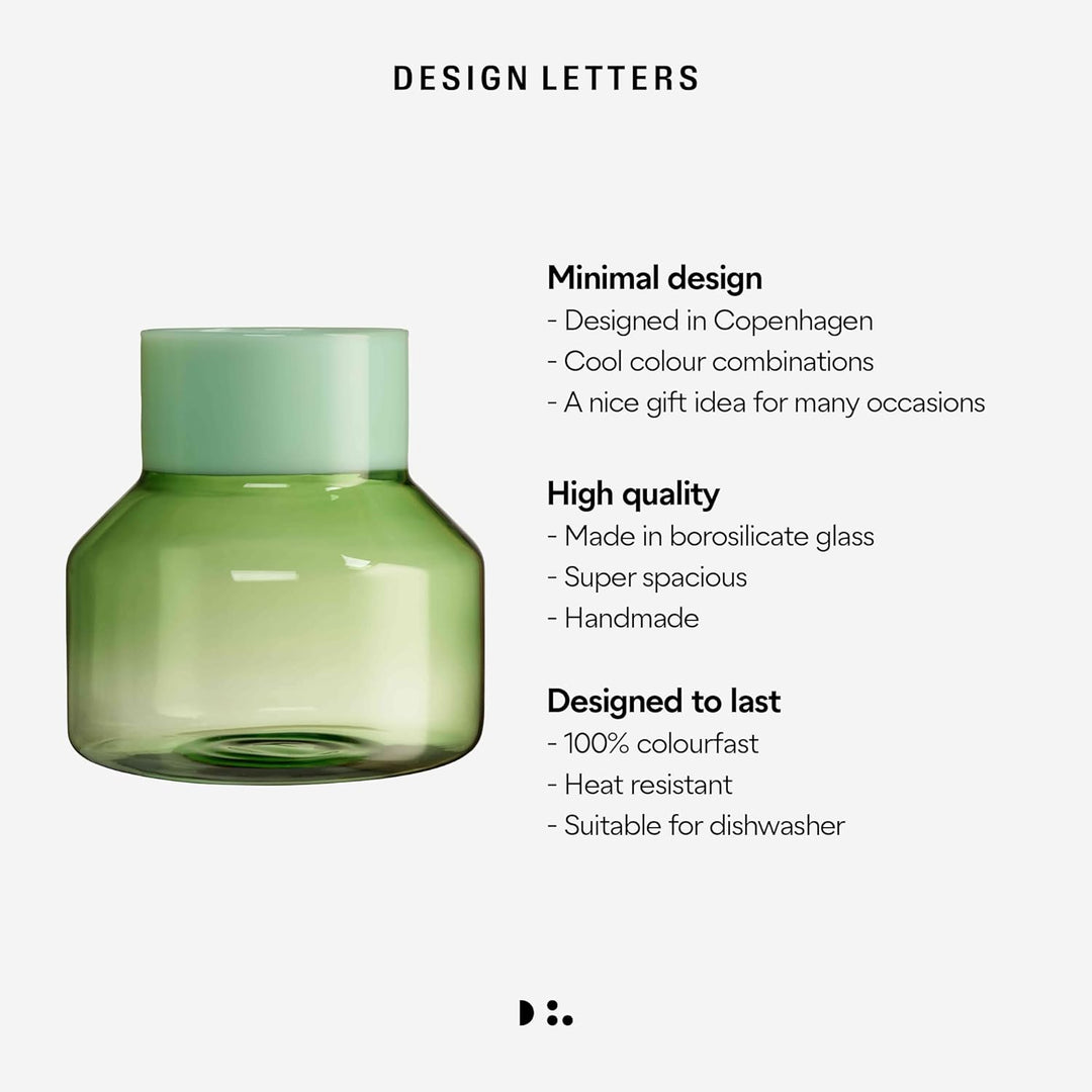 Design Letters Grosszügig Vase aus Borosilikatglas | Vasen für Tischdeko | Vase Glas Entworfen in Dä