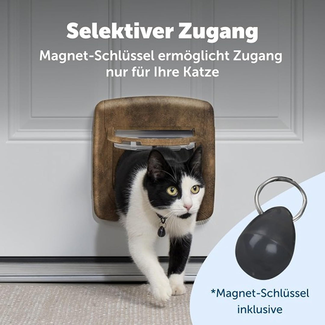 PetSafe Staywell Magnetische Katzenklappe Deluxe, Magnet-Schlüssel gibt nur Ihrer Katze Zugang - häl