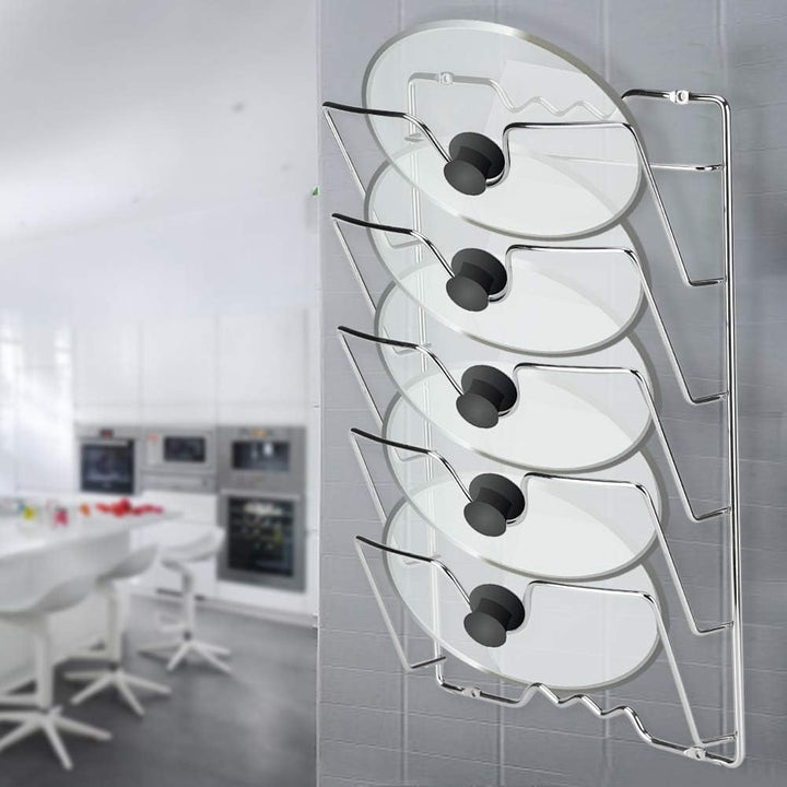 Schrank Organizer Aufbewahrungskorb, für Topf und Pfannendeckel, Eisen, Wand-/Türmontage, Küchenschr
