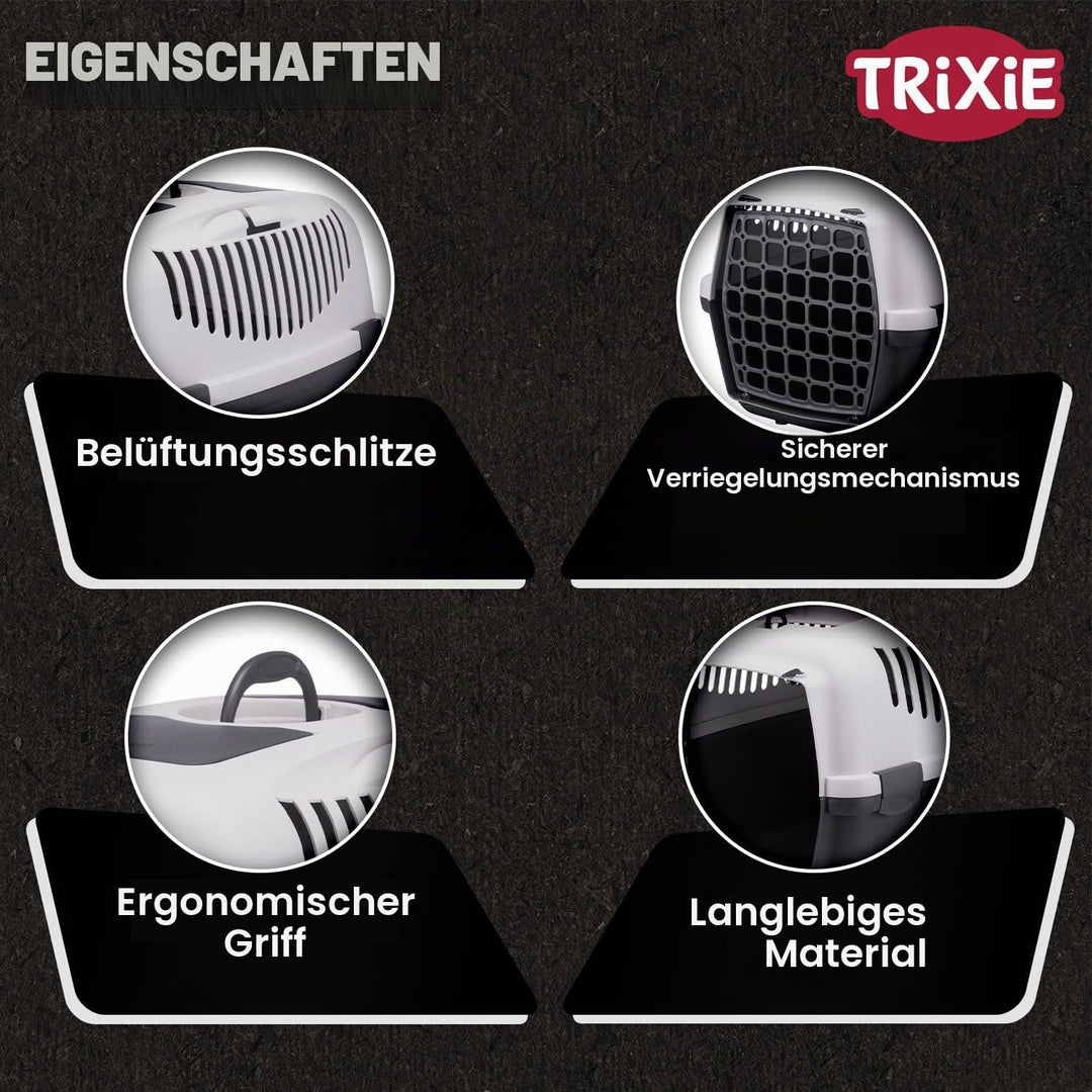 Trixie 39831 Transportbox Capri 3, S: 40 × 38 × 61 cm, dunkelgrau/hellgrau dunkelgrau/hellgrau L 1 x