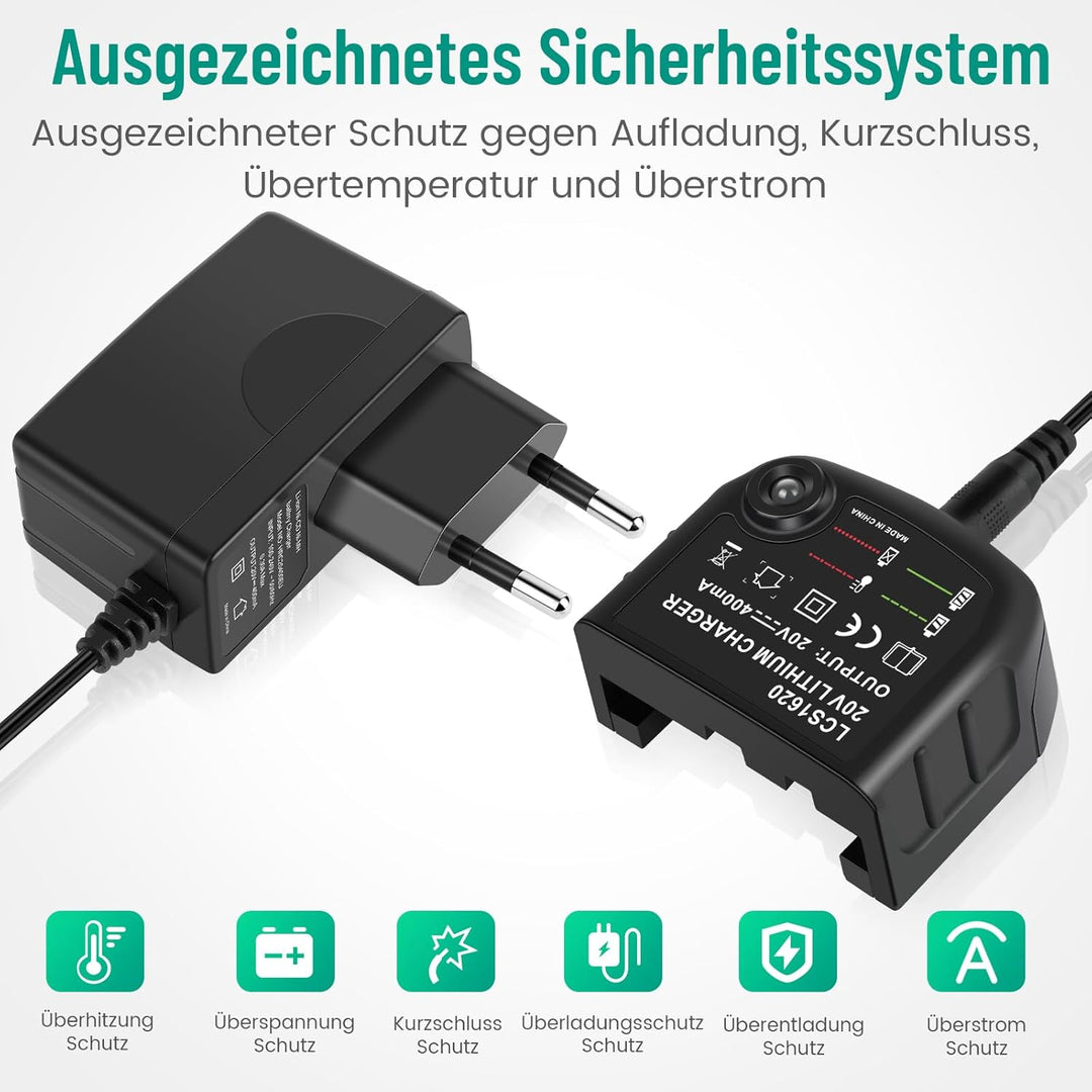 18V/20V Ladegerät Kompatibel mit Black & Decker, ASUNCELL Akku Schnellladegerat für Black & Decker B
