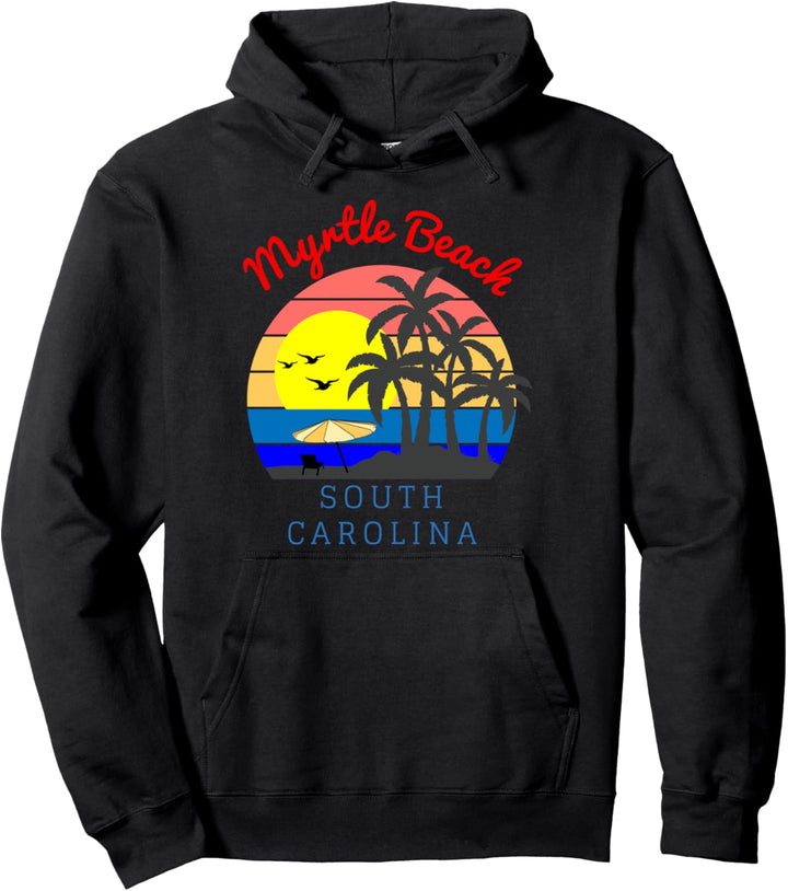 Myrtle Beach, South Carolina - Vintage Retro Strand Sonnenuntergang Pullover Hoodie