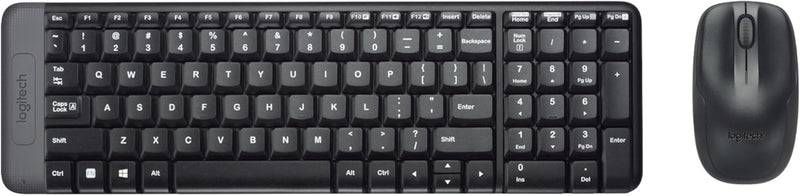 Logitech MK220 Kompaktes, Kabelloses Set mit Tastatur und Maus für Windows, US QWERTY-Layout - Schwa