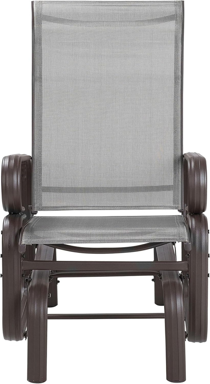 Moderner Garten-Schaukelstuhl braun aus Aluminium Polyester Bespannung Borgio