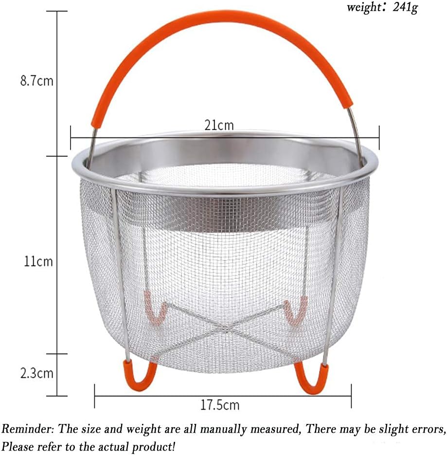 Einsatzkorb 6QT Korb Aus Edelstahl Für Kochtöpfe Dämpfen Von Gemüse,Eier Schwarz 6Qt, Schwarz 6Qt