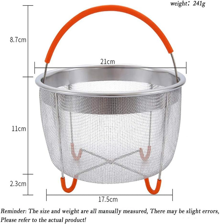 Einsatzkorb 6QT Korb Aus Edelstahl Für Kochtöpfe Dämpfen Von Gemüse,Eier Schwarz 6Qt, Schwarz 6Qt