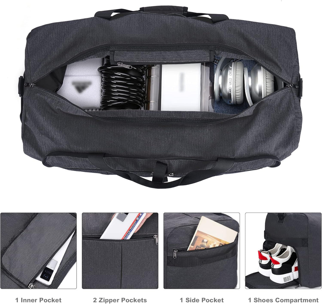 Urtala Faltbare Reisetasche für Herren &amp; Damen, 80L Gross Weekender Übernachtungstasche mit Schuhfac