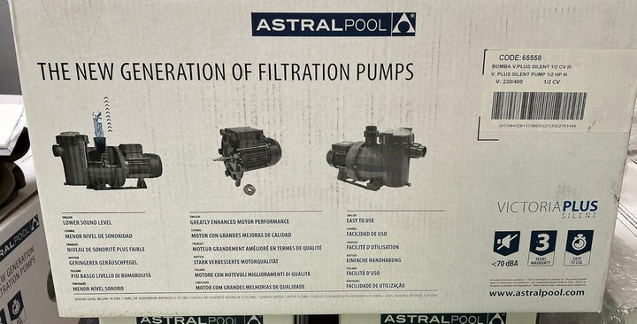 Astral Pool Victoria Plus Poolpumpe 10,0 m³/h 230 Volt 1/2 CV, 1/2 CV