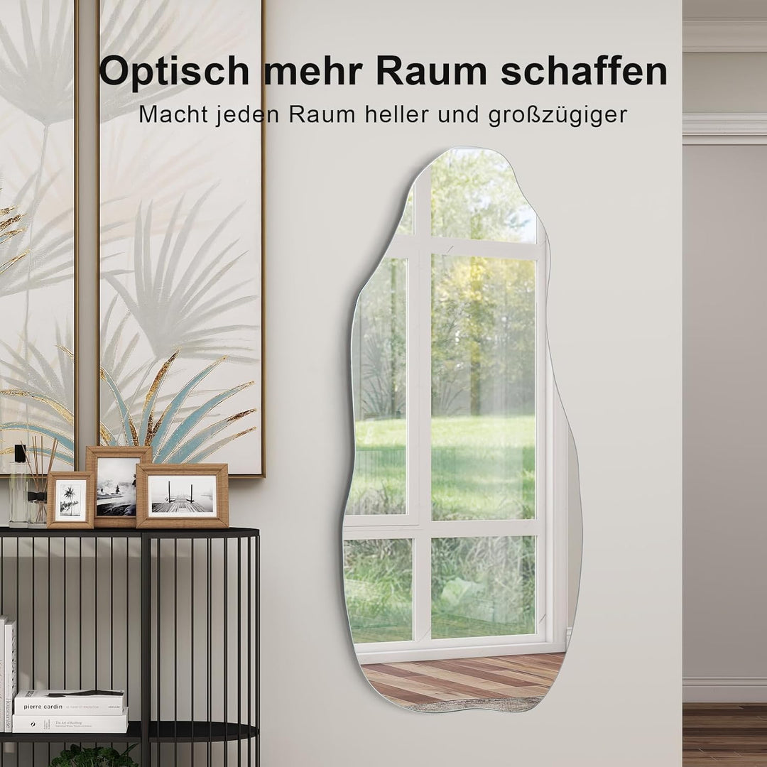 AllRight Asymmetrischer Wandspiegel - Rahmenloser Glas Spiegel in Organischer Asymmetrischer Form, M