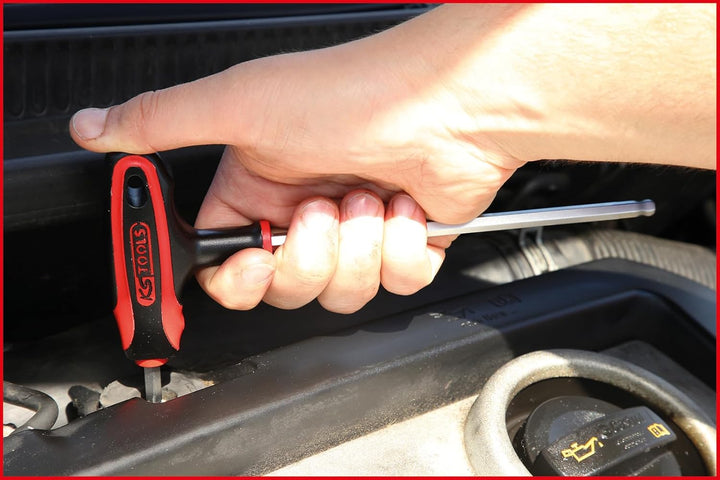 KS Tools KS 152 Tools 151.8155 ERGOTORQUEplus T-Griff-Innensechskant-Kugelkopf-Schlüssel-Satz, 8-tlg