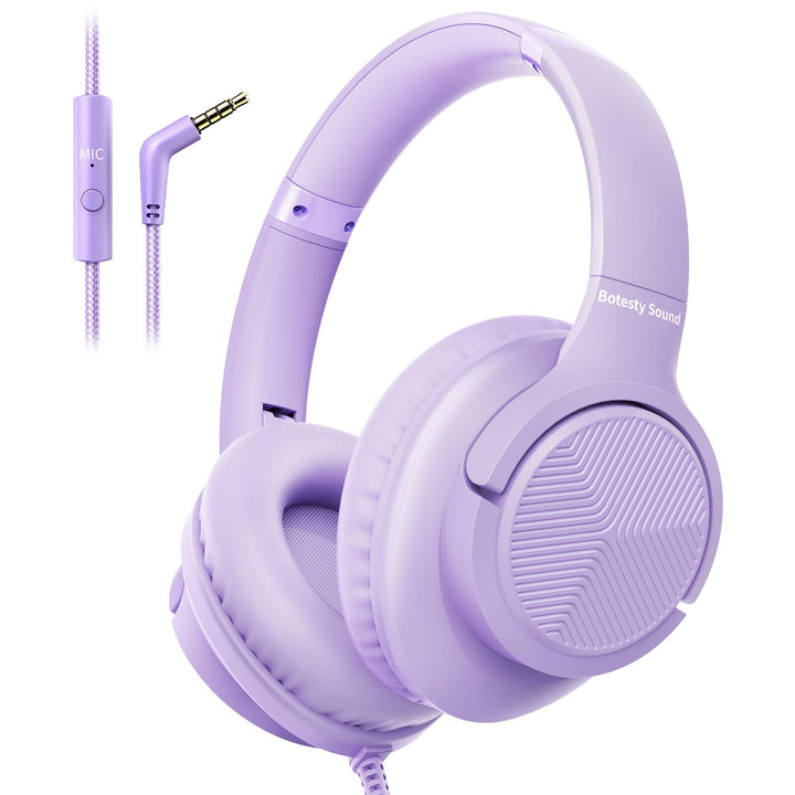 Kopfhörer mit Kabel und Mikrofon, Over-Ear Kabelkopfhörer mit 3,5mm Klinkenstecker, Faltbar Kabelgeb