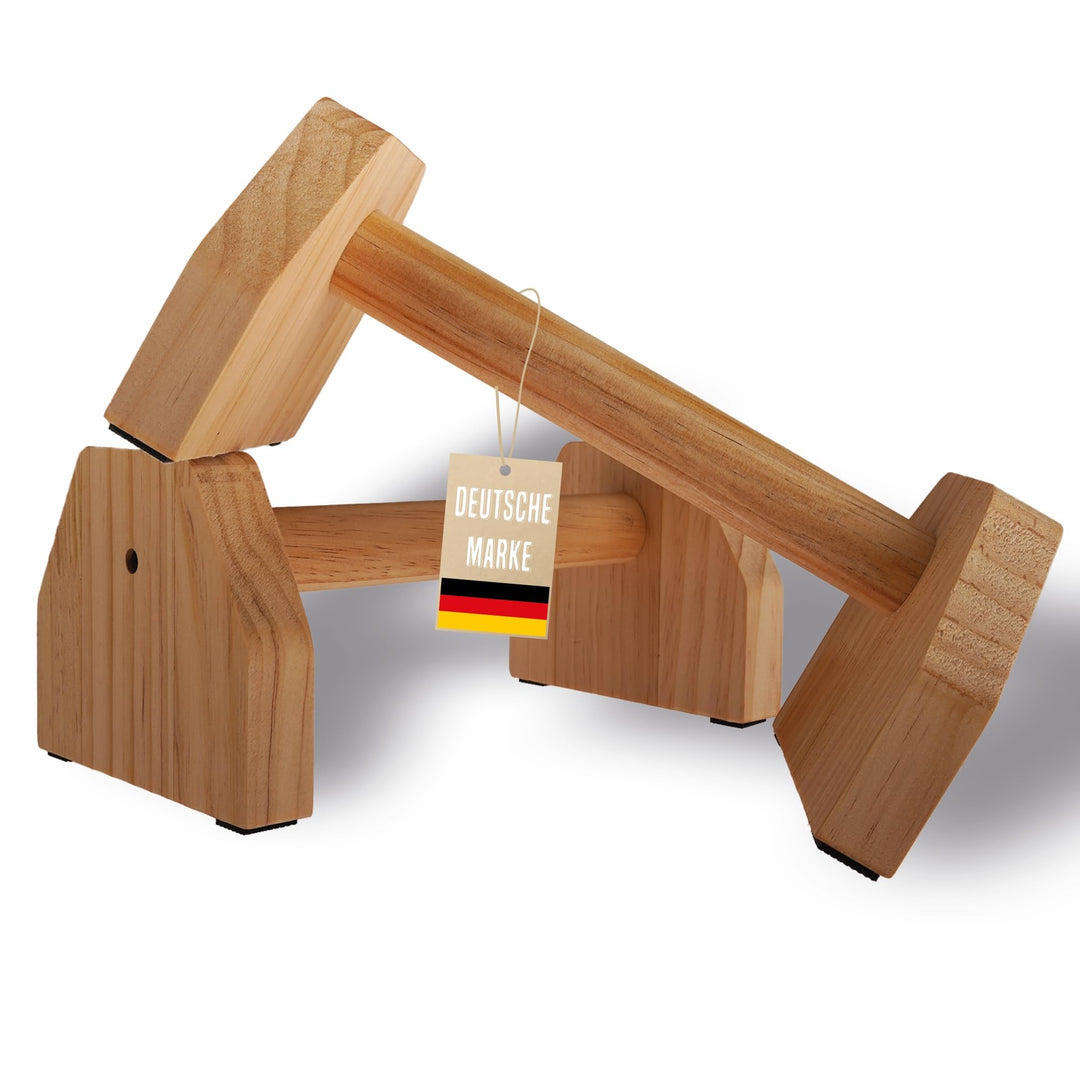 Liegestützgriffe aus Holz – Ergonomische Handstandgriffe, rutschfeste Push-Up Bars für Calisthenics,