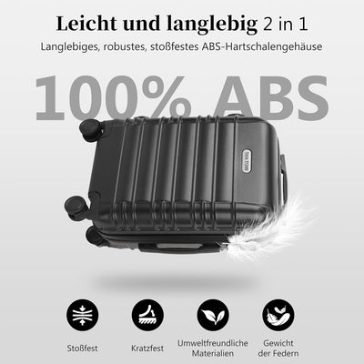 MoFut Handgepäck Koffer, Reisekoffer, Hartschalenkoffer Trolley Rollkoffer Suitcase mit Rollen, Hart