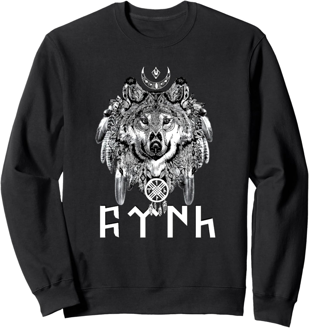 Wolf Tengri Alte Inschrift Türkisch Spirituell Sweatshirt