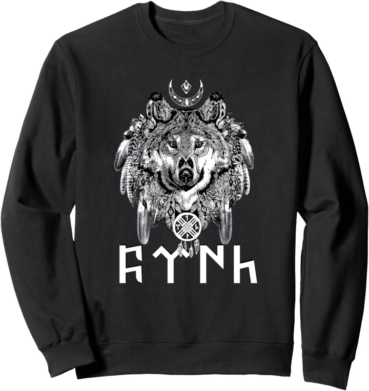 Wolf Tengri Alte Inschrift Türkisch Spirituell Sweatshirt