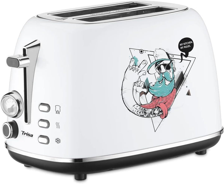 Trisa 2-Scheiben Toaster Street Art – Urban Design Toaster mit Graffiti, 6 Bräunungsstufen, Auftau-