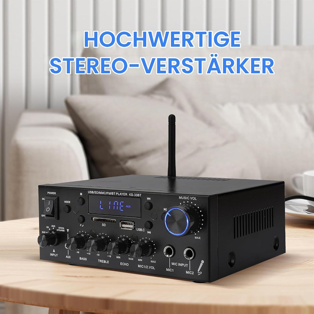 Mini Verstärker 60W+60W Digital Endverstärker Bluetooth Stereo Home Car Audio Verstärker USB SD FM M