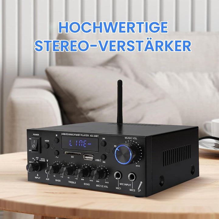 Mini Verstärker 60W+60W Digital Endverstärker Bluetooth Stereo Home Car Audio Verstärker USB SD FM M