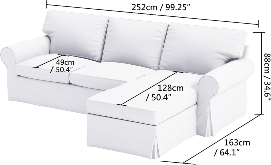 HomeTown Market Strapazierfähiger Sofabezug Ersatz kompatibel für IKEA Ektorp Sofa Cover. Slipcover