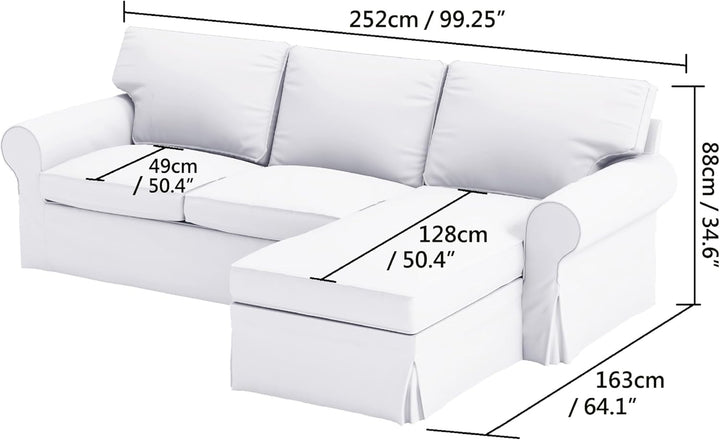HomeTown Market Strapazierfähiger Sofabezug Ersatz kompatibel für IKEA Ektorp Sofa Cover. Slipcover