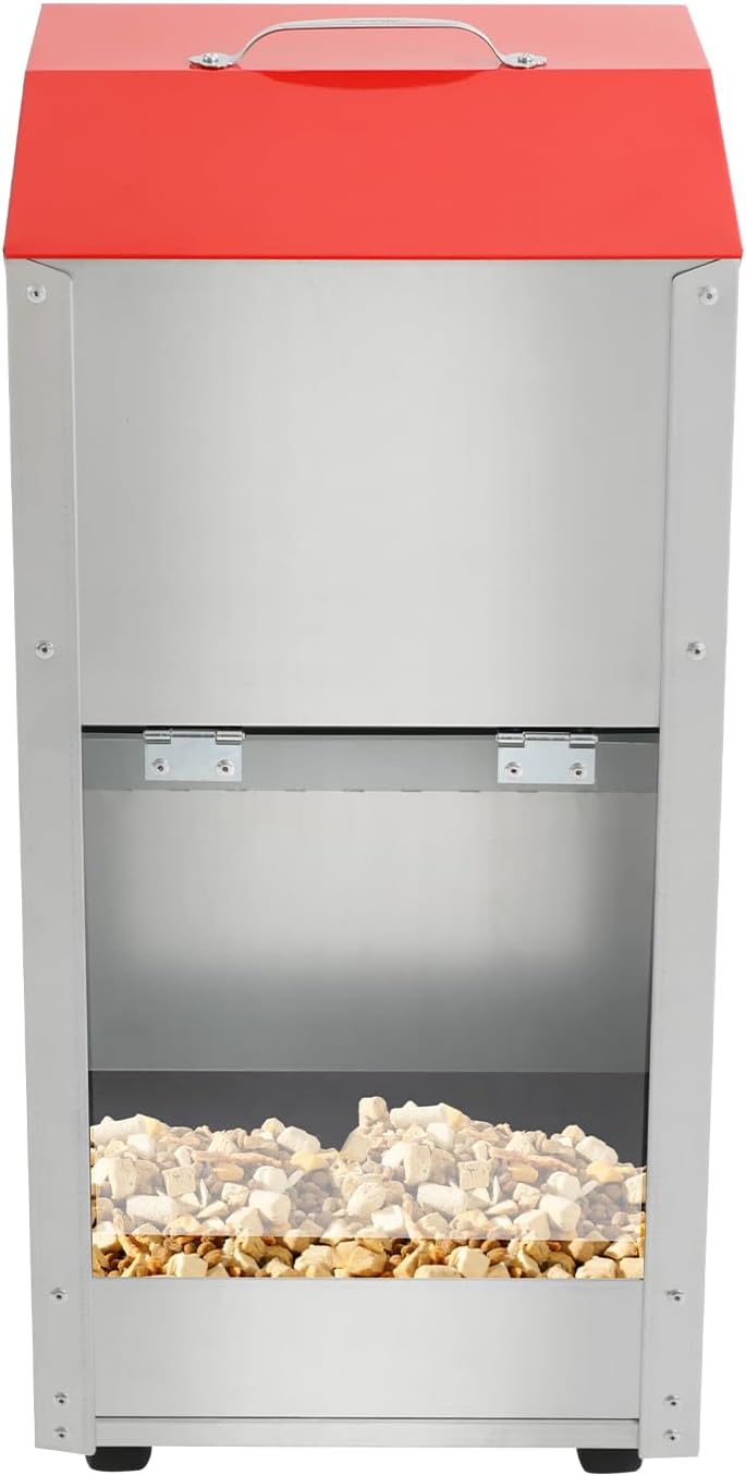 Futterautomat für Hunde und Katzen - Schwerkraft Hundefutterautomat 15 LB mit 4 Rollen und Bremsen -