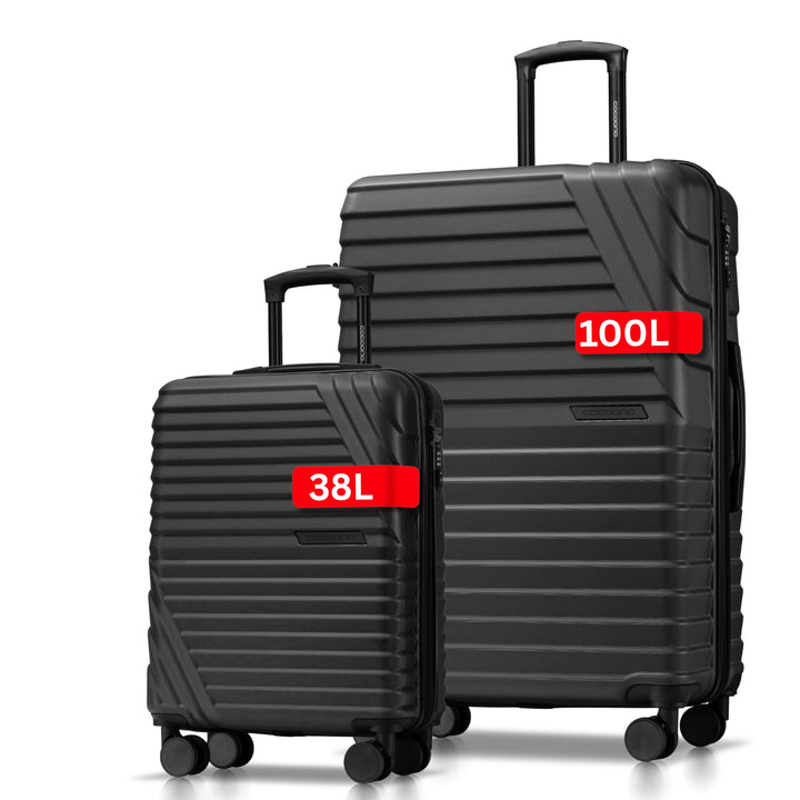 Cocoono Koffer Set 2 Teilig 77cm & Handgepäck Koffer 55x40x20cm in einem Set, Sehr robuste Reisekoff