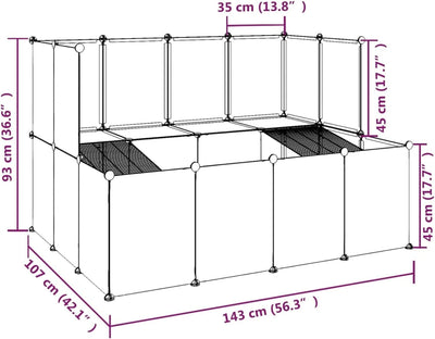 Tidyard Kleintierkäfig Haustierkäfig Transparent 143 x 107 x 93 cm (L x B x H),PP (Polypropylen), St