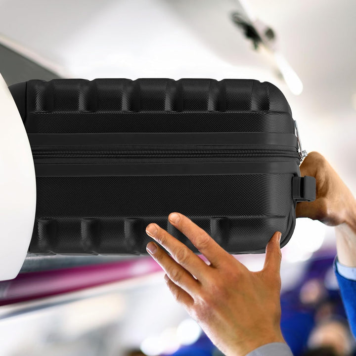 Flight Knight 3er-Pack Leichten 4-Rad-abs-hartschalenkoffern Kabinen-handgepack, Zugelassen Fur UBer