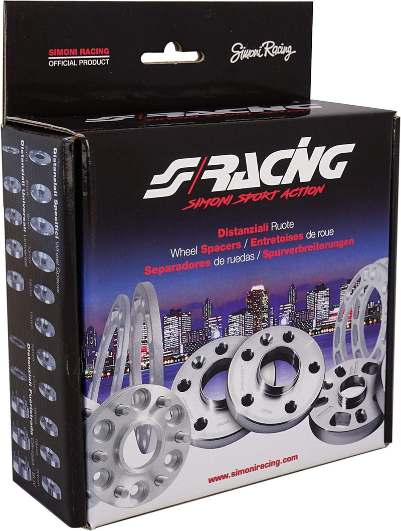 Simoni Racing DR043/B18 Spurverbreiterungen mit Befestigungsschrauben für Original Felgen, 12 mm