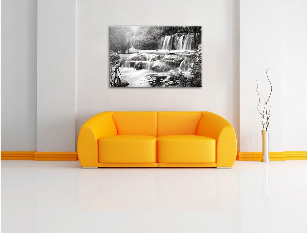 Pixxprint Wasserfall als Leinwandbild/Grösse: 100x70 / Wandbild/Kunstdruck/fertig bespannt, 100x70