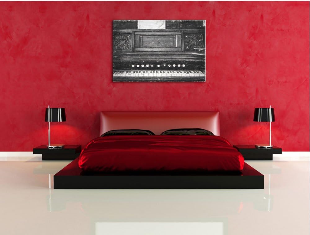 Pixxprint altes Klavier als Leinwandbild/Grösse: 100x70 cm/Wandbild/Kunstdruck/fertig bespannt, 100x