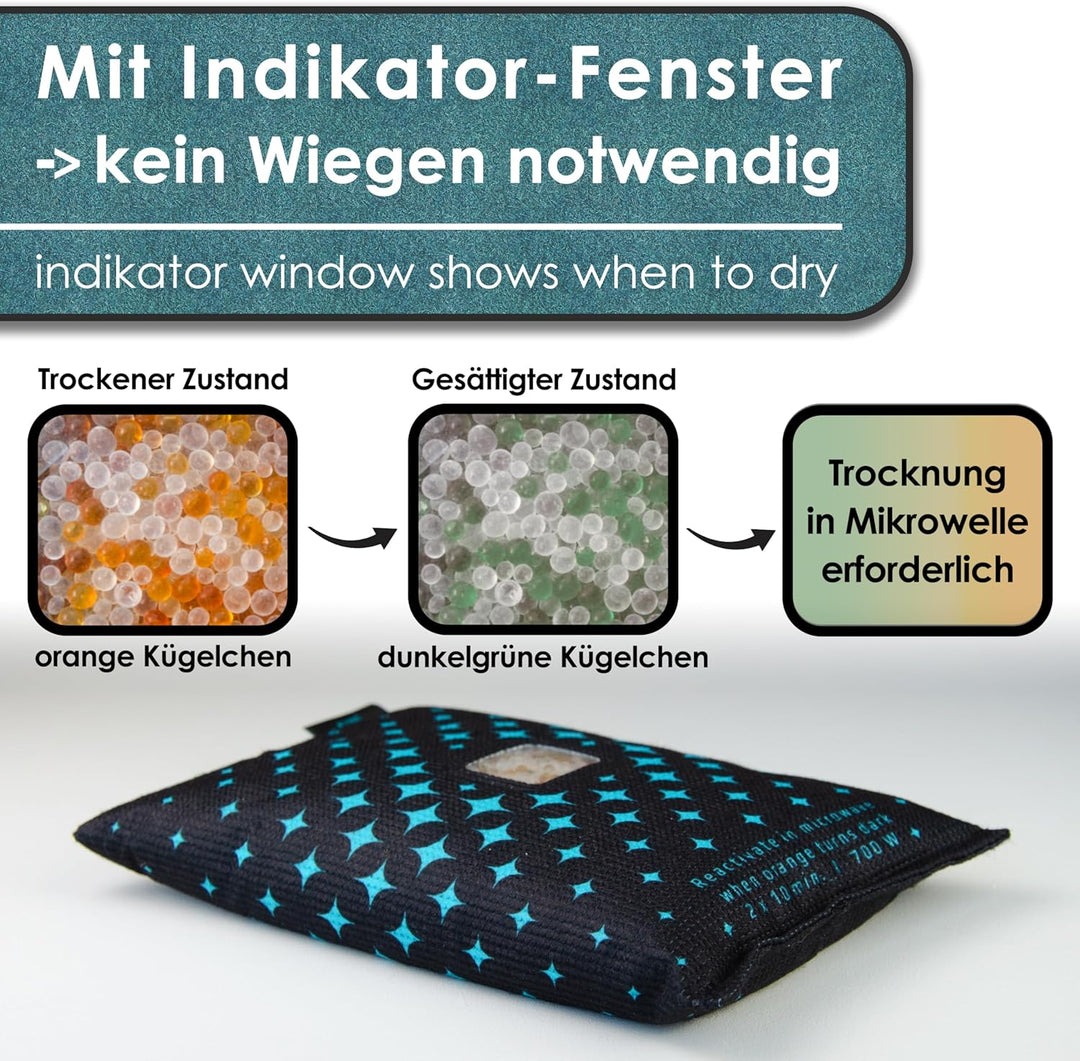 Luftentfeuchter für Autos - XXL Entfeuchter-Kissen 2x 1,2kg für beschlagene Autoscheiben - mit Indik