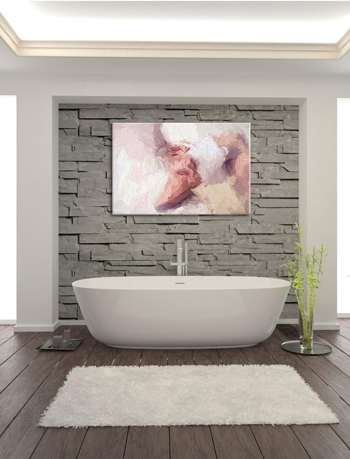 Pixxprint sexy Dame im Höschen und Strümpfe als Leinwandbild/Grösse: 100x70 / Wandbild/Kunstdruck/fe