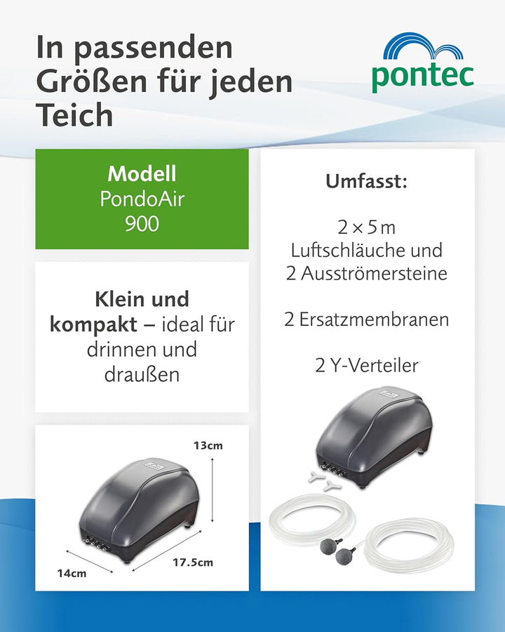 Pontec 57516 PondoAir Set 900 - Komplettset zur Teichbelüftung, Sauerstoffversorgung, Sauerstoffanre
