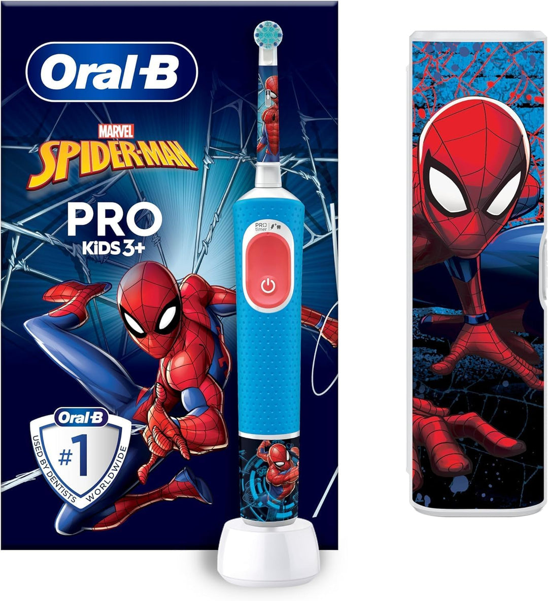 Oral-B Pro Kids Spiderman Elektrische Zahnbürste/Electric Toothbrush, Kinder ab 3 Jahren, inkl. Sens