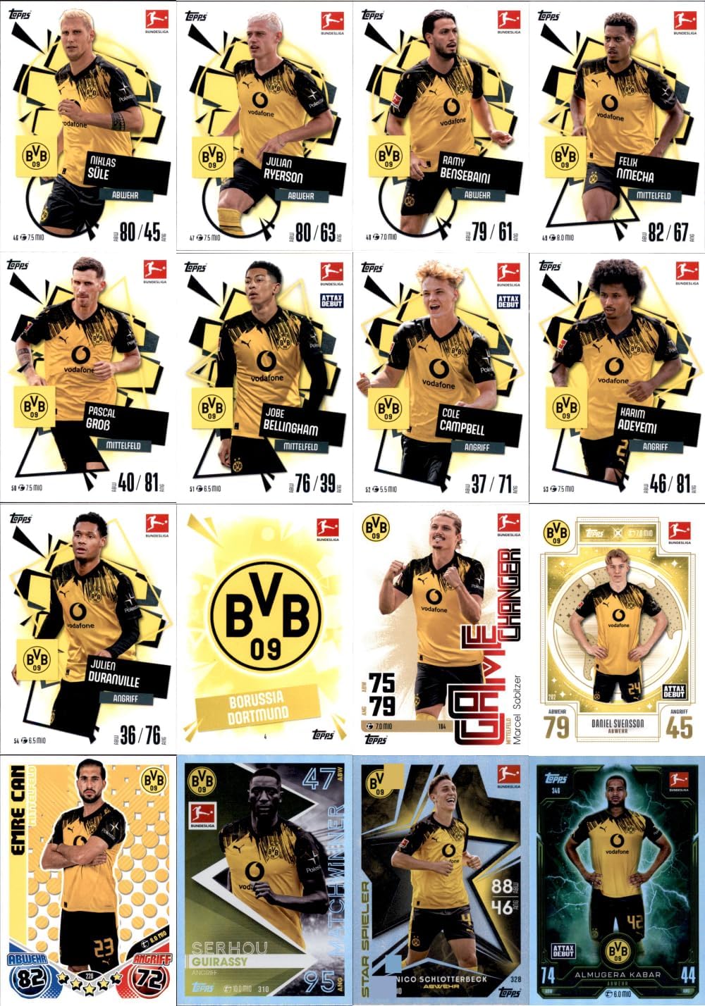 Bundle mit Topps Match Attax Bundesliga - 2025/26 - Mannschaftspaket - Borussia Dortmund + Exklusive