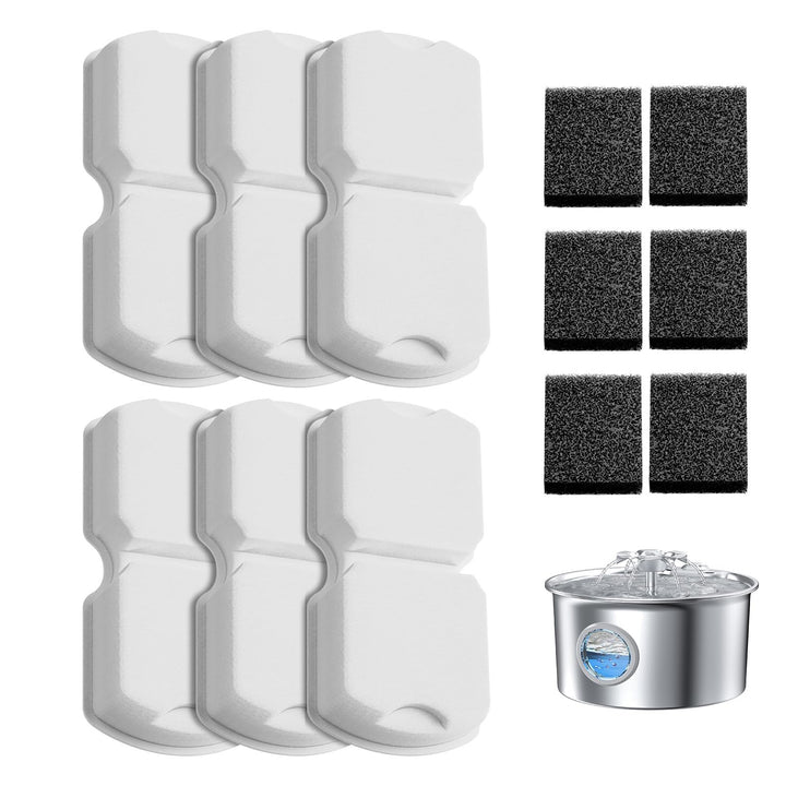 IHOUONE Katzen Trinkbrunnen Filter: 12 Filters Katzenbrunnen - 6 Kohlefilters Katzenbrunnen für Katz