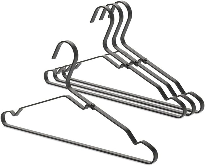 Brabantia Aluminium Kleiderbügel, 4er Set, Schwarz, One Size Schwarz Einheitsgrösse Aluminium Kleide