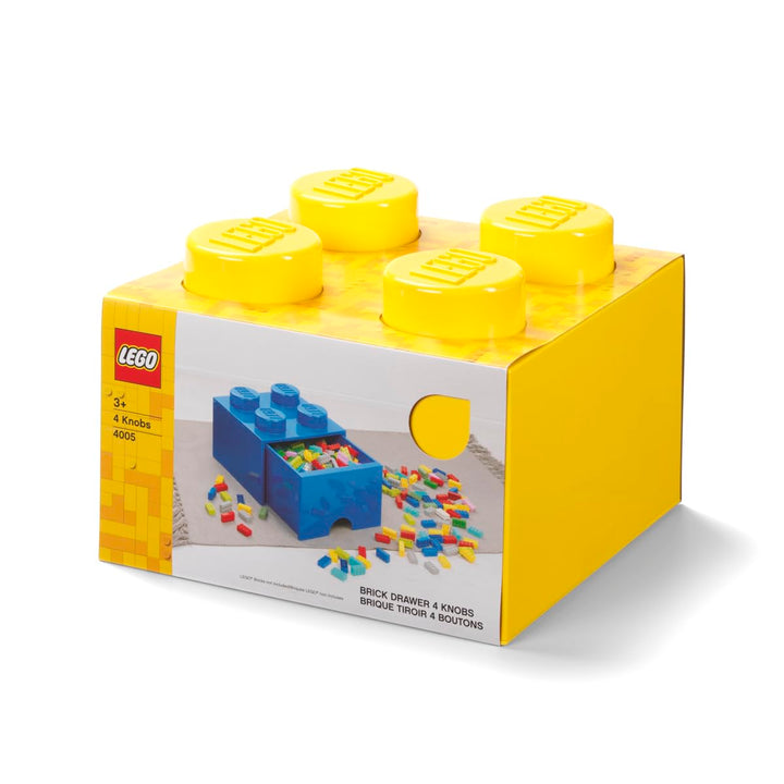 LEGO Stapelbar Aufbewahrungssteine Schublade mit 4 Knöpfe, Gelb, Gelb